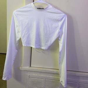 Long sleeve open back crop top
